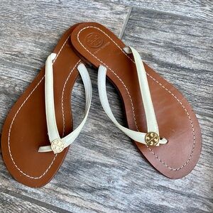 Tory Burch Terra Thong Sandals size 6 cream color